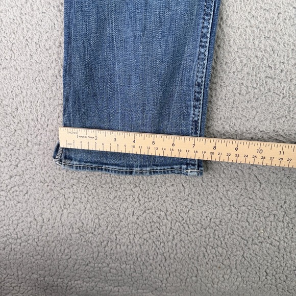 BKE Jake Straight Jeans Mens 32x32 Blue Medium Wash Distressed NIce Fade - Picture 5 of 12